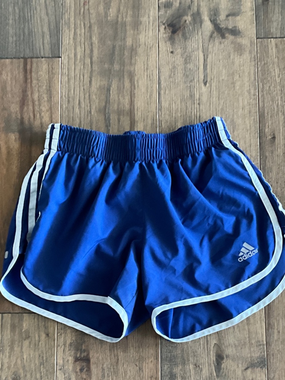 adidas Royal Blue Women's Athletic Shorts with White Trim